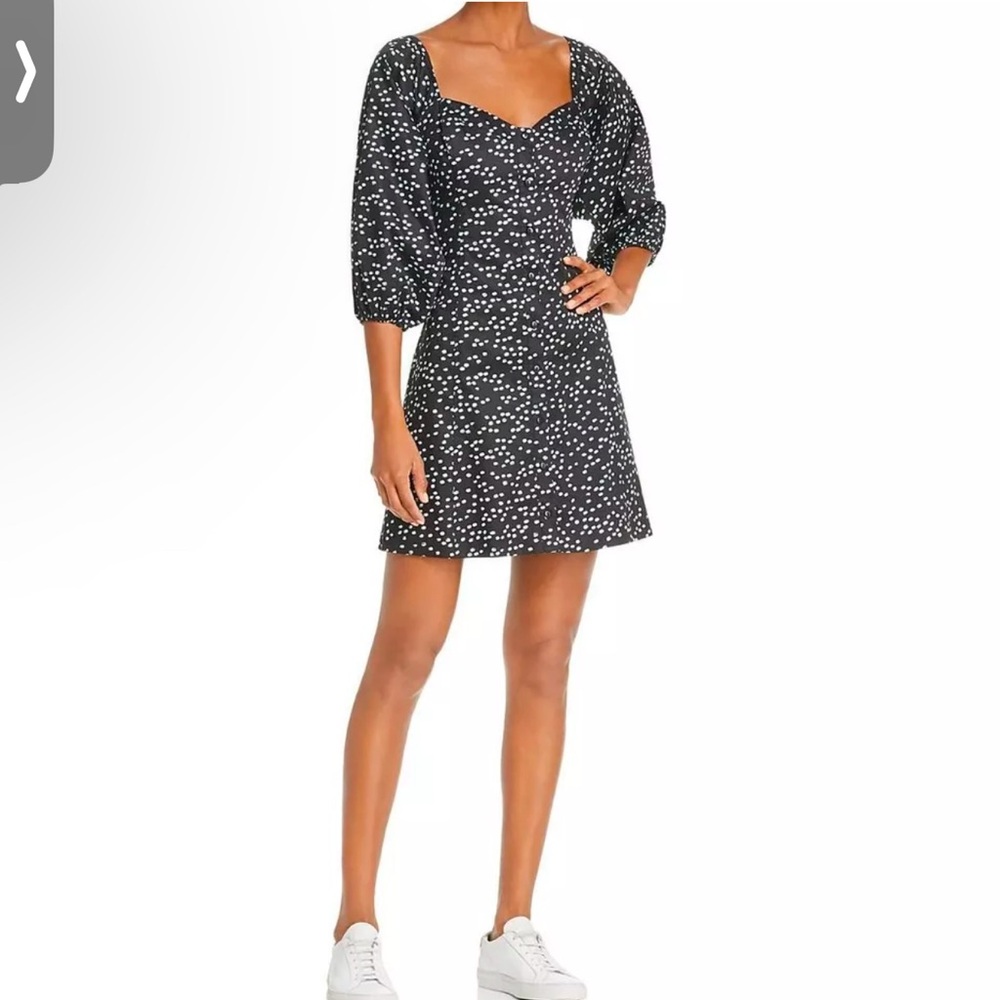 PARKER Women's Hattie Shirt Dress Size 4 Cotton Confetti-print Off Shoulder EUC